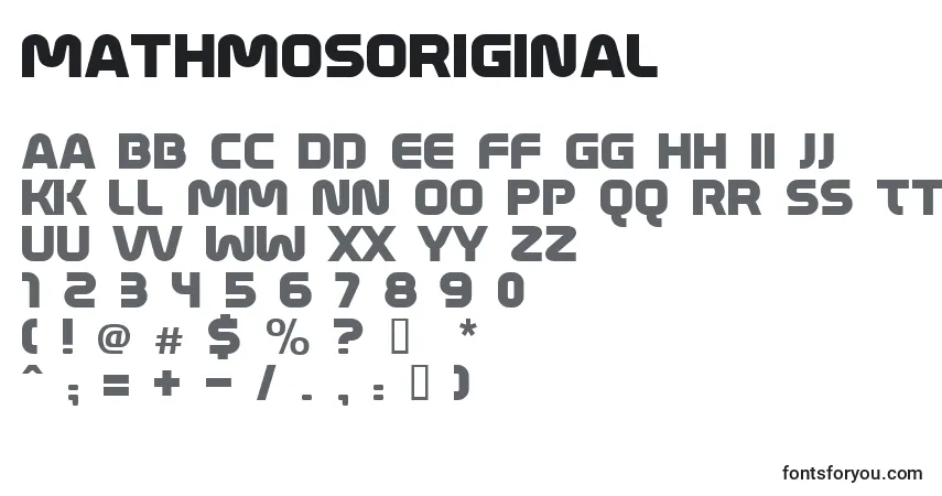 Czcionka MathmosOriginal – alfabet, cyfry, specjalne znaki