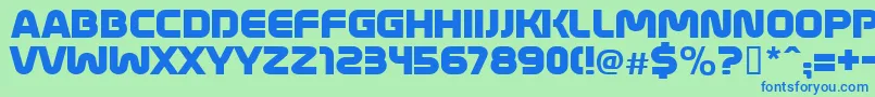 MathmosOriginal-fontti – siniset fontit vihreällä taustalla
