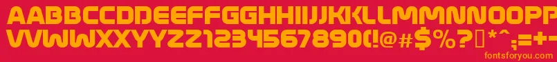 fuente MathmosOriginal – Fuentes Naranjas Sobre Fondo Rojo