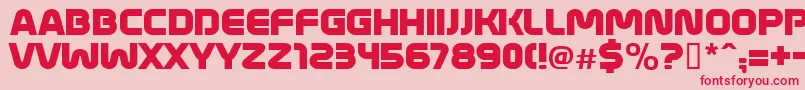 MathmosOriginal-fontti – punaiset fontit vaaleanpunaisella taustalla