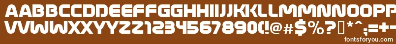 MathmosOriginal-Schriftart – Weiße Schriften auf braunem Hintergrund