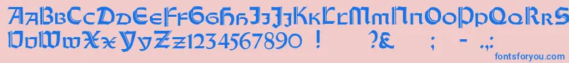 OrotundCapitalsHeavy Font – Blue Fonts on Pink Background
