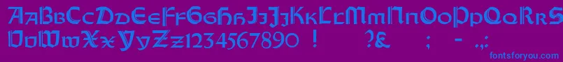 OrotundCapitalsHeavy Font – Blue Fonts on Purple Background