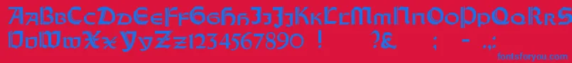 OrotundCapitalsHeavy Font – Blue Fonts on Red Background