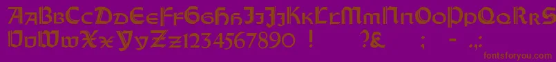 OrotundCapitalsHeavy Font – Brown Fonts on Purple Background