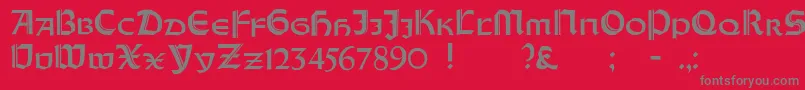 Czcionka OrotundCapitalsHeavy – szare czcionki na czerwonym tle