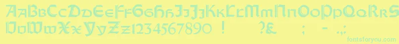OrotundCapitalsHeavy Font – Green Fonts on Yellow Background