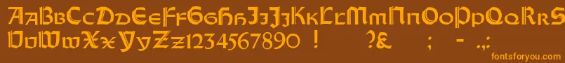 OrotundCapitalsHeavy Font – Orange Fonts on Brown Background