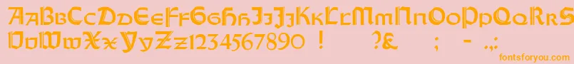 OrotundCapitalsHeavy Font – Orange Fonts on Pink Background