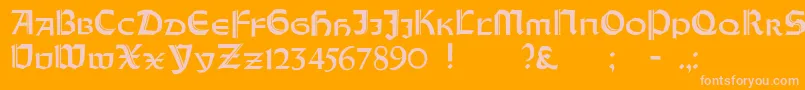 OrotundCapitalsHeavy Font – Pink Fonts on Orange Background