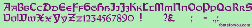 Шрифт OrotundCapitalsHeavy – фиолетовые шрифты на зелёном фоне