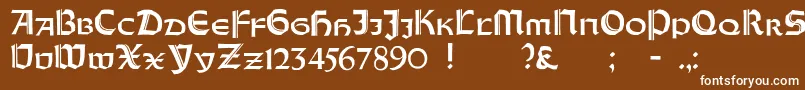 フォントOrotundCapitalsHeavy – 茶色の背景に白い文字