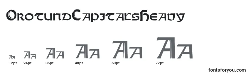 Размеры шрифта OrotundCapitalsHeavy