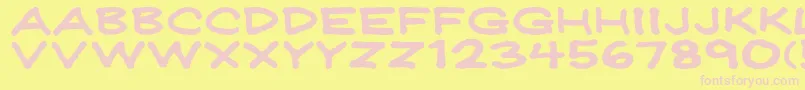 JeffreyprintJlWide Font – Pink Fonts on Yellow Background