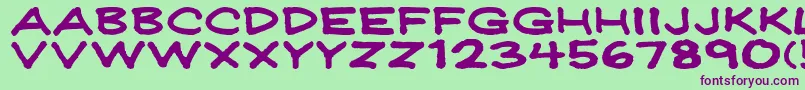 JeffreyprintJlWide Font – Purple Fonts on Green Background