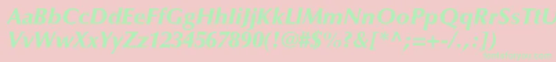 OptimaltstdBlackitalic Font – Green Fonts on Pink Background