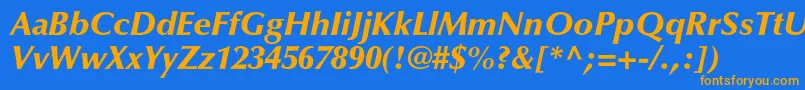 OptimaltstdBlackitalic Font – Orange Fonts on Blue Background