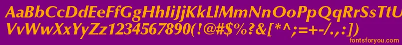 OptimaltstdBlackitalic Font – Orange Fonts on Purple Background