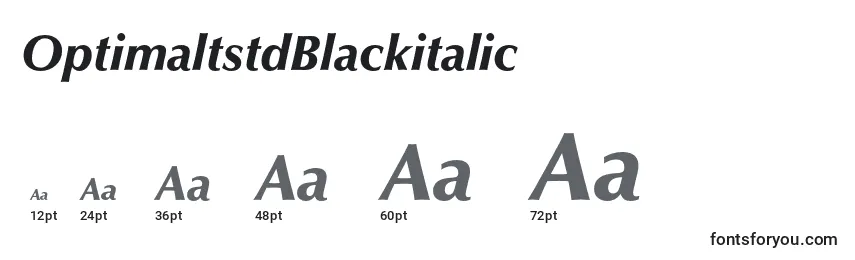 Размеры шрифта OptimaltstdBlackitalic