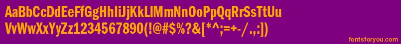 ItcfranklingothicstdDmcp Font – Orange Fonts on Purple Background