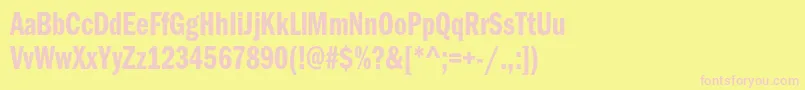 ItcfranklingothicstdDmcp Font – Pink Fonts on Yellow Background