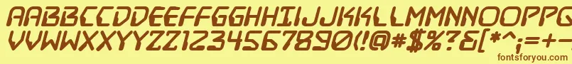 Destructobeambb ffy Font – Brown Fonts on Yellow Background