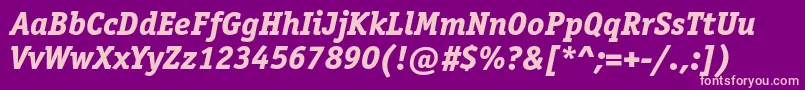 OfficinaserifextraboldcItalic Font – Pink Fonts on Purple Background