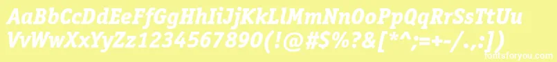 OfficinaserifextraboldcItalic Font – White Fonts on Yellow Background