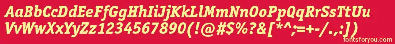 OfficinaserifextraboldcItalic Font – Yellow Fonts on Red Background