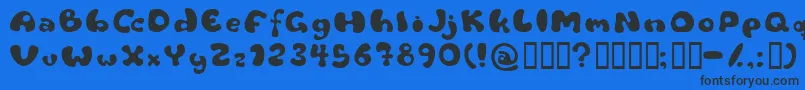 Flattyre Font – Black Fonts on Blue Background