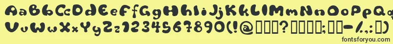 Flattyre Font – Black Fonts on Yellow Background