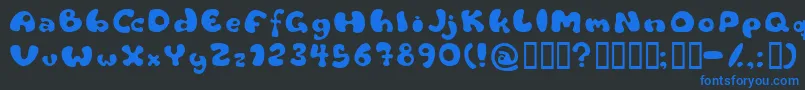 フォントFlattyre – 黒い背景に青い文字
