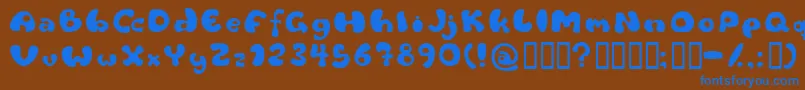 フォントFlattyre – 茶色の背景に青い文字