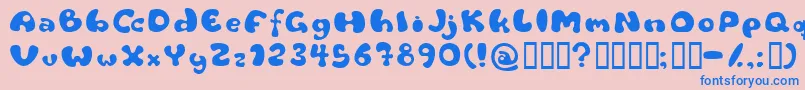 Flattyre-fontti – siniset fontit vaaleanpunaisella taustalla