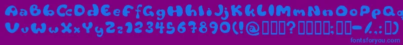 Flattyre-Schriftart – Blaue Schriften auf violettem Hintergrund