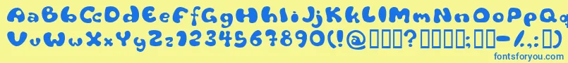 Flattyre-fontti – siniset fontit keltaisella taustalla