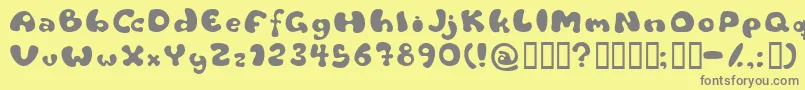 Flattyre-fontti – harmaat kirjasimet keltaisella taustalla