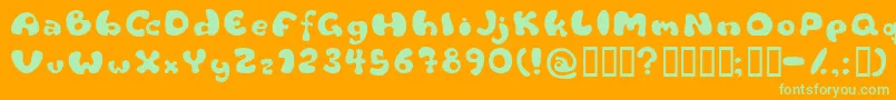 Flattyre Font – Green Fonts on Orange Background