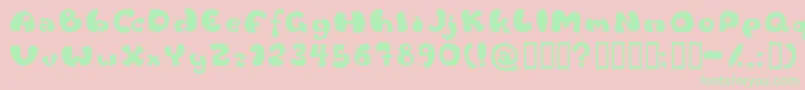 Flattyre-Schriftart – Grüne Schriften auf rosa Hintergrund