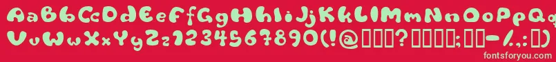 フォントFlattyre – 赤い背景に緑の文字