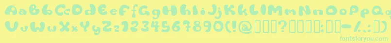 Flattyre-fontti – vihreät fontit keltaisella taustalla