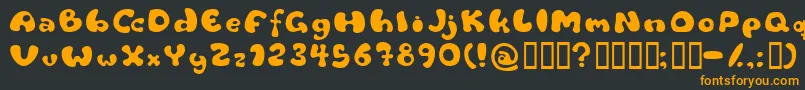 フォントFlattyre – 黒い背景にオレンジの文字