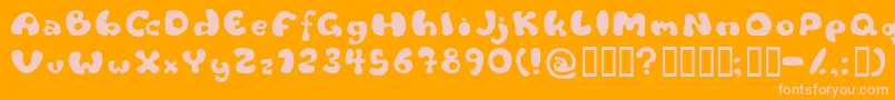 フォントFlattyre – オレンジの背景にピンクのフォント