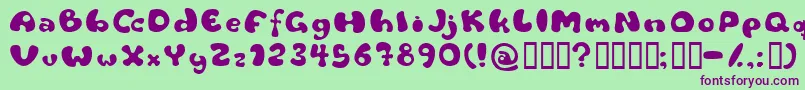 Шрифт Flattyre – фиолетовые шрифты на зелёном фоне
