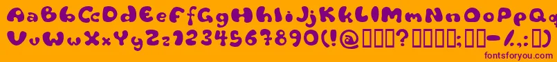 フォントFlattyre – オレンジの背景に紫のフォント