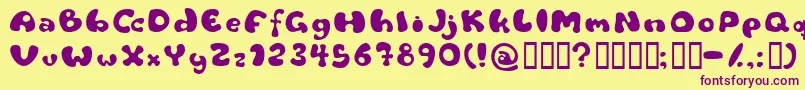 フォントFlattyre – 紫色のフォント、黄色の背景
