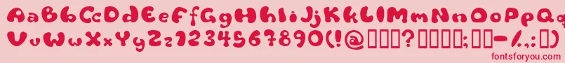 フォントFlattyre – ピンクの背景に赤い文字