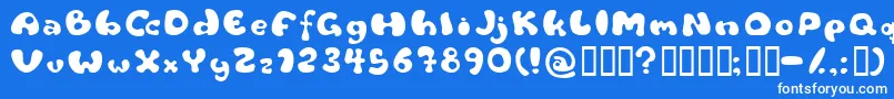 Flattyre-Schriftart – Weiße Schriften auf blauem Hintergrund