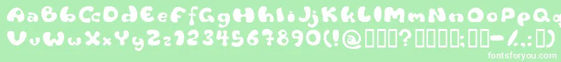 フォントFlattyre – 緑の背景に白い文字