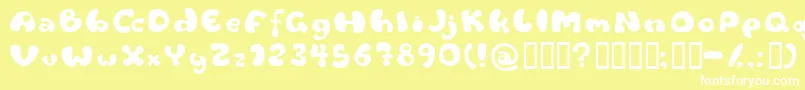 Flattyre Font – White Fonts on Yellow Background